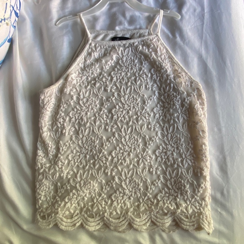 White lacy top